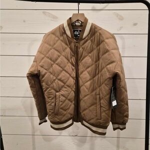 City Streets Tan Quilted Bomber Jacket
